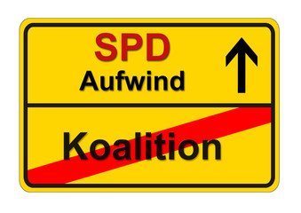 Ortsschild zur Bundestagswahl 2017 der SPD