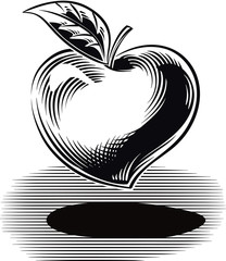 A heart-shaped apple, as symbol of health.