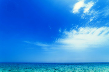 Bright blue sky and tropical sea - beach concept