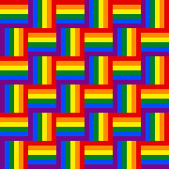 Seamless pattern in colors LGBT rainbow flag - 141637846