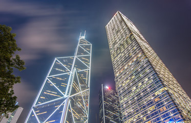 Obraz premium Modern office buildings in Central Hong Kong.