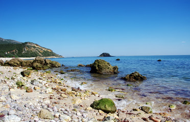 Fototapeta na wymiar beach near arrabida natural park, setubal, Portugal