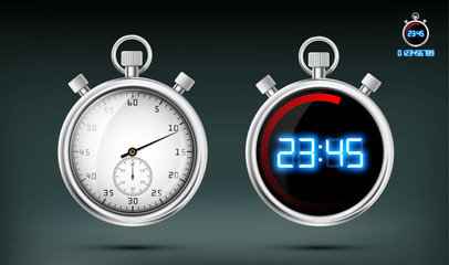 Set of sports stopwatches.