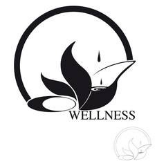 Icona in bianco e nero per l'industria del benessere