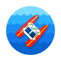 Pedalo boat beach icon. Summer. Vacation