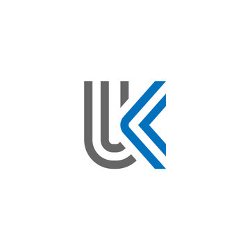 Letter UK strips logo, strong elegant classy concept. creative letter UK template logo
