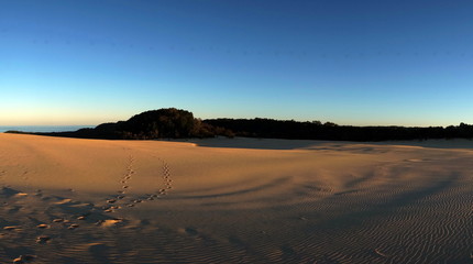 Sunset over the sand dunes at Fraser Island