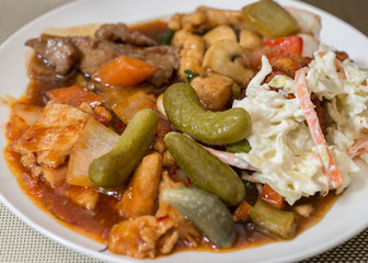 plate of Chinese food closeup