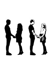 Silhouette of the pregnant girl vector