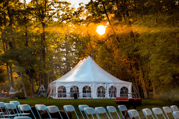 Wedding Reception Tent Sunrise © colorburst100