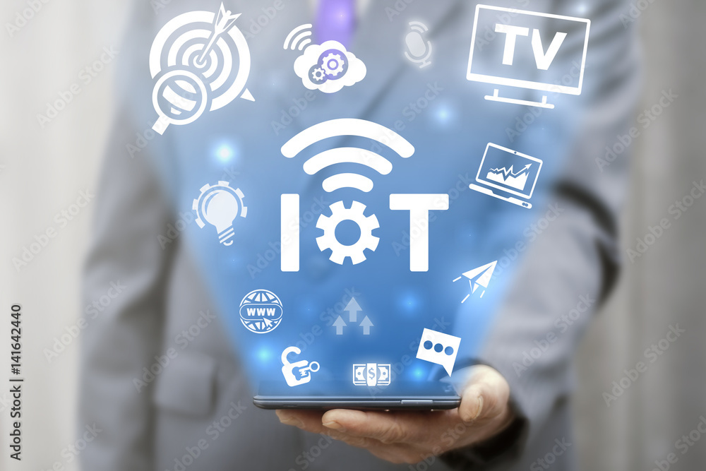 Poster internet of things house concept. home control with smart devices, cloud, wifi technologies. intelli