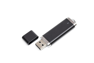 Flash drive on the white background