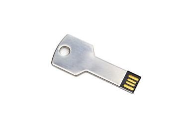 Flash drive on the white background