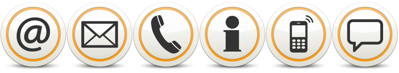 six contact us icons button set