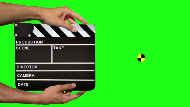 Clapper Board with Tracking Marker - Green Screen