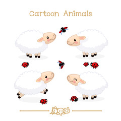 Toons series cartoon animals: sheeps