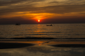 Sunset above the sea, Thailand beach