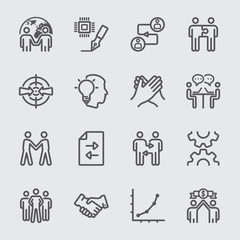 Fototapeta premium Business partnership line icon