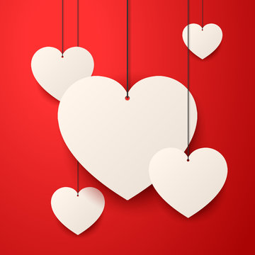 vector illustration hanging valentines day heart