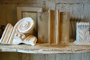 old books, vintage setting