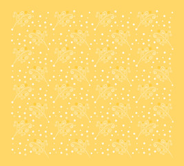 Yellow background with graceful sprigs