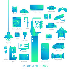 Flat design concept internet of things vector style.