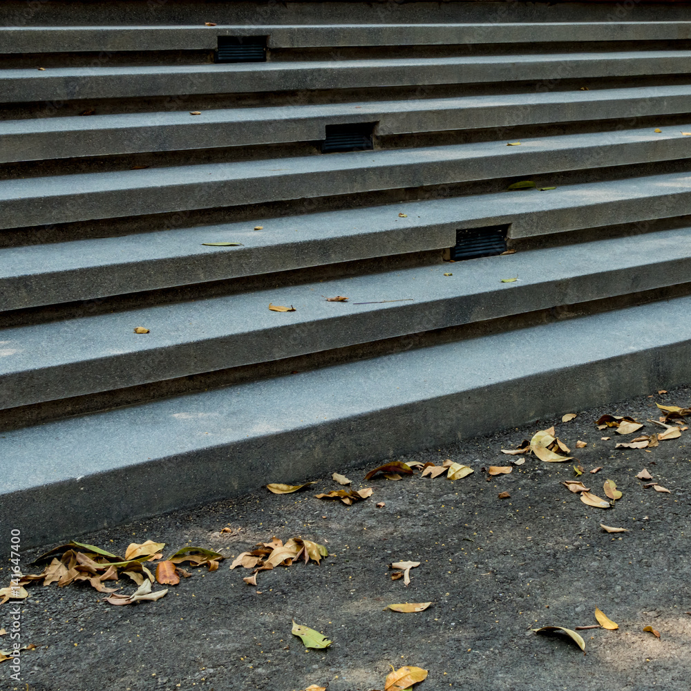 Sticker Cement with small gravel staircase