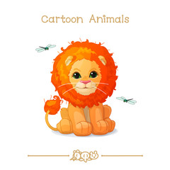 
Toons series cartoon animals: cute little lion