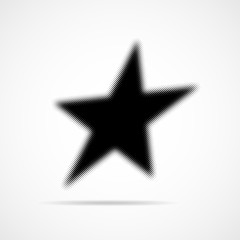Halftone star icon. Vector illustration.