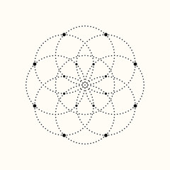Vector dotted geometric shape.