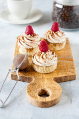Raspberry cupcakes coffee