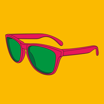 Pop Art Sunglasses Image. Illustrated Fashion Dictionary.