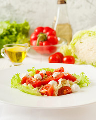 Fresh vegetable salad with cherry tomatoes