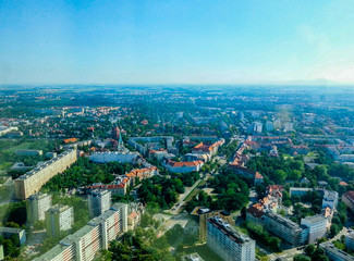 City panorama with part of Wroclaw