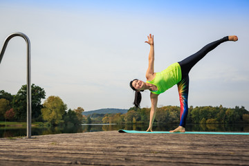 Fototapeta na wymiar the yoga exercise