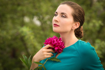 Beautiful girl with flower