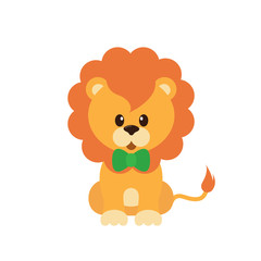 Obraz na płótnie Canvas cartoon lion with tie