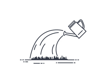 Watering can line illustration