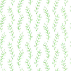 Seamless pattern composed of leaves and branches.
