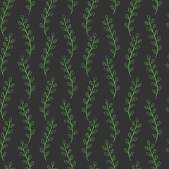 Seamless pattern composed of leaves and branches.