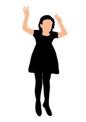 Fototapeta na wymiar silhouette of a girl jumping