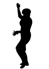  isolated silhouette girl in beret