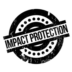 Impact Protection rubber stamp. Grunge design with dust scratches. Effects can be easily removed for a clean, crisp look. Color is easily changed.