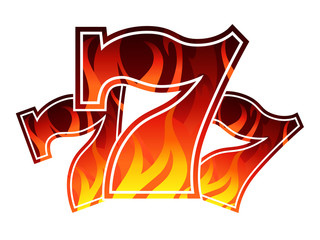 Triple Lucky Blazing Sevens vector illustration