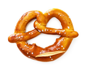 Bavarian pretzel isolated on white