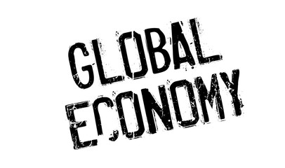 Global Economy rubber stamp. Grunge design with dust scratches. Effects can be easily removed for a clean, crisp look. Color is easily changed.