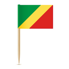 Republic of the Congo flag. Flag toothpick on white background 1