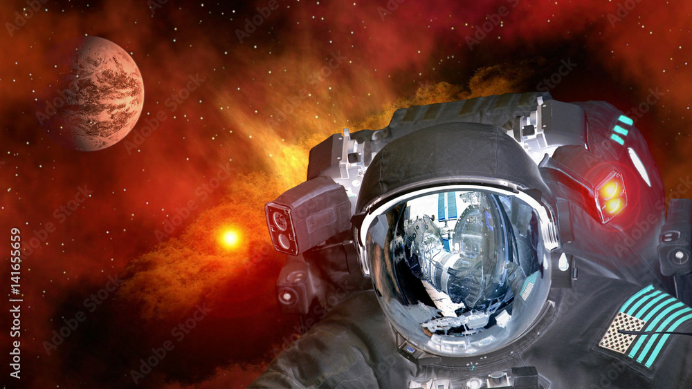 Canvas Prints astronaut planet mars spaceman helmet ufo space martian alien et extraterrestrial. elements of this 