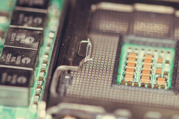 macro shot of circuit board