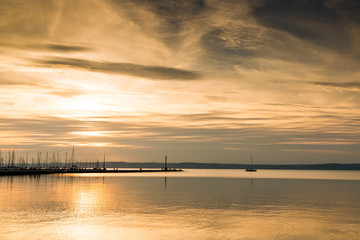 Fototapeta na wymiar Sunset at lake Balaton